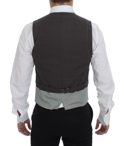 Gray Polka Dot Dress Vest Gilet Weste Dolce & Gabbana