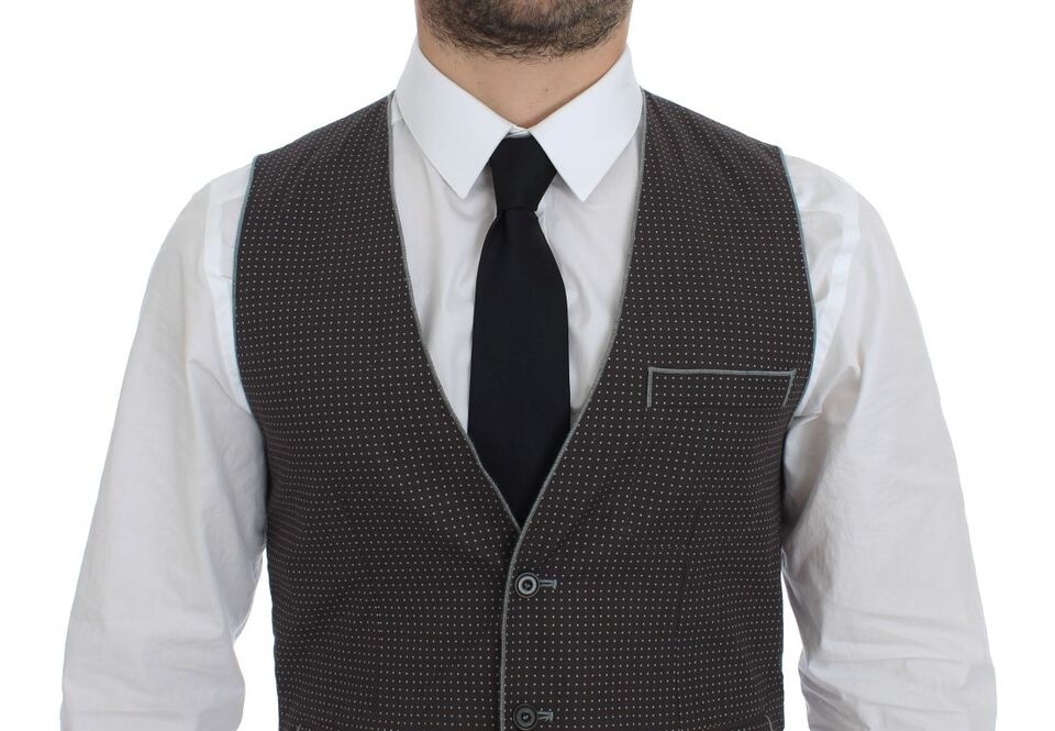 Gray Polka Dot Dress Vest Gilet Weste Dolce & Gabbana