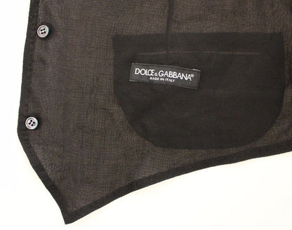Black Wool Formal Dress Vest Gilet Jacket Dolce & Gabbana
