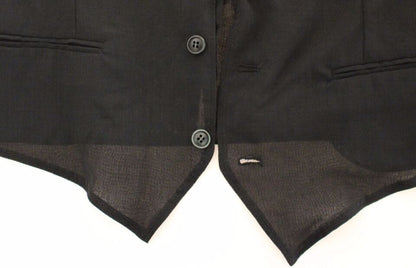 Black Wool Formal Dress Vest Gilet Jacket Dolce & Gabbana