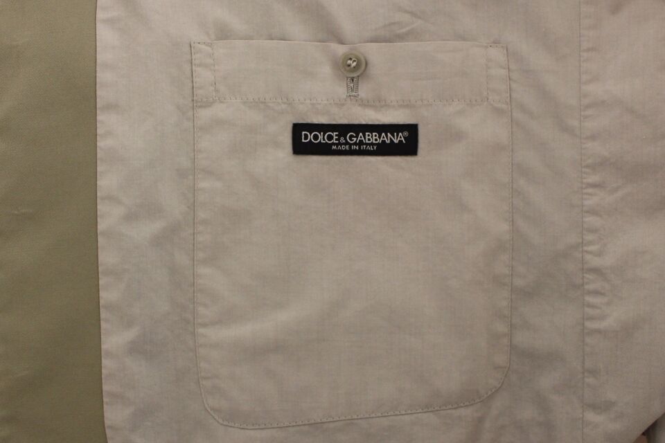 Beige Cotton Silk Blend Dress Vest Blazer Dolce & Gabbana