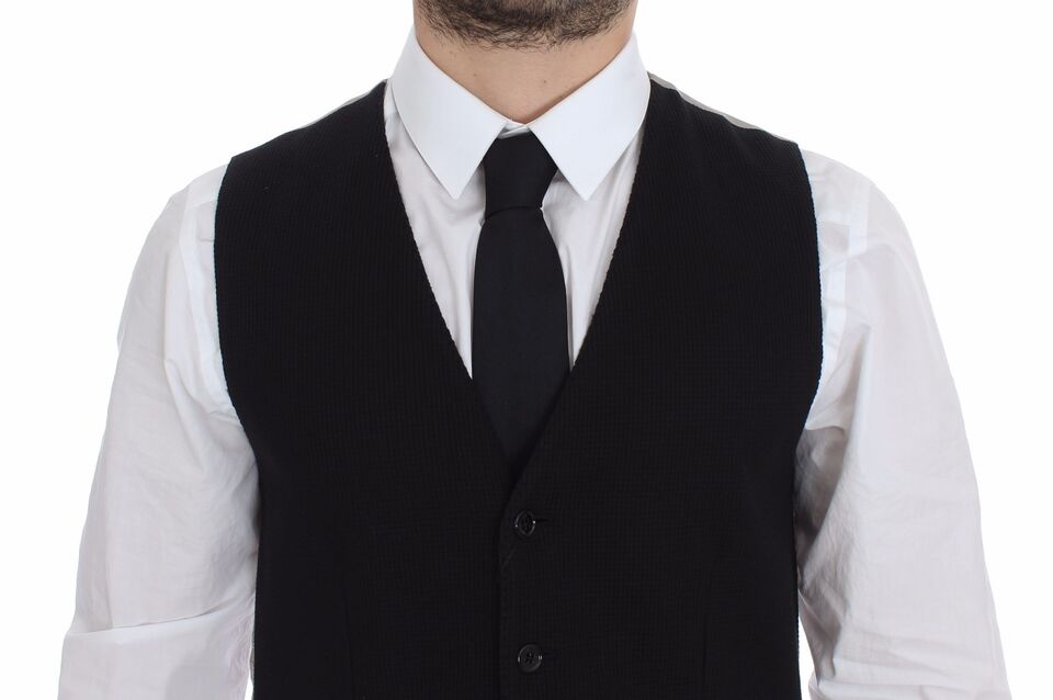 Black Cotton Dress Vest Blazer Jacket Dolce & Gabbana