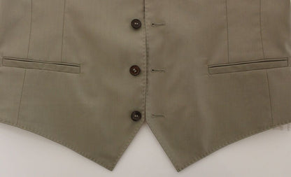 Beige Cotton Dress Vest Blazer Jacket Dolce & Gabbana