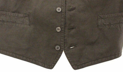 Black Flax Cotton Dress Vest Blazer Dolce & Gabbana