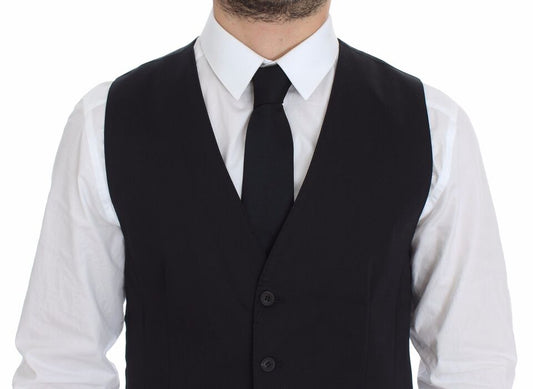 Blue Cotton Stretch Dress Vest Blazer Dolce & Gabbana