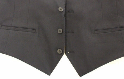 Blue Cotton Stretch Dress Vest Blazer Dolce & Gabbana