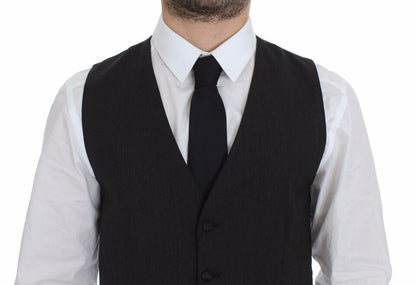 Gray Wool Stretch Dress Vest Blazer Dolce & Gabbana