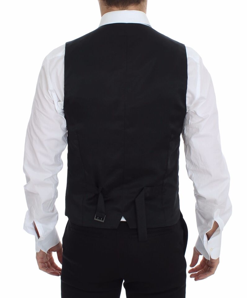 Gray Wool Stretch Dress Vest Blazer Dolce & Gabbana