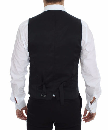 Gray Wool Stretch Dress Vest Blazer Dolce & Gabbana