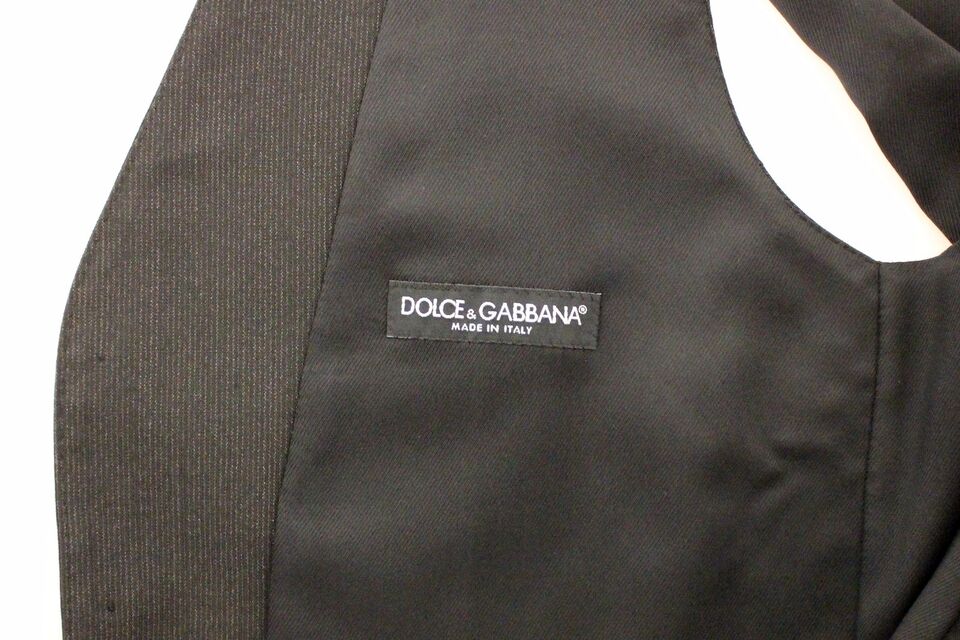 Gray Wool Stretch Dress Vest Blazer Dolce & Gabbana