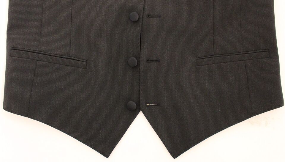 Gray Wool Stretch Dress Vest Blazer Dolce & Gabbana
