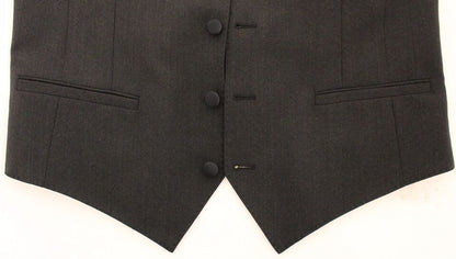 Gray Wool Stretch Dress Vest Blazer Dolce & Gabbana