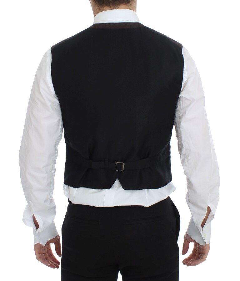 Brown Cotton Blend Dress Vest Gilet Dolce & Gabbana