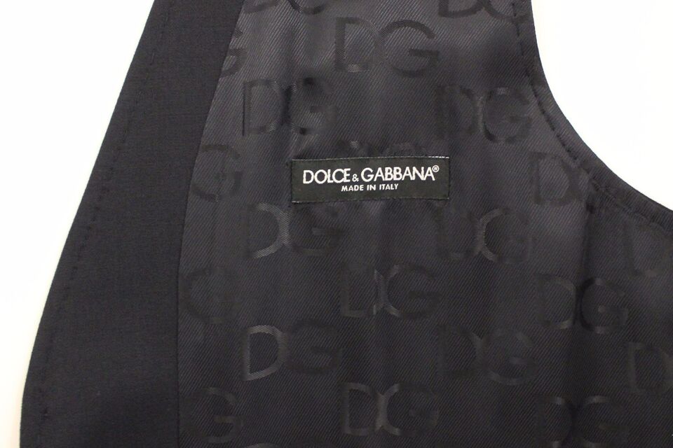 Blue Cotton Stretch Dress Vest Blazer Dolce & Gabbana