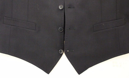 Blue Cotton Stretch Dress Vest Blazer Dolce & Gabbana