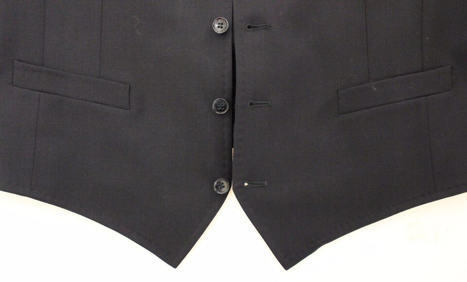 Gray Striped Wool Silk Dress Vest Gilet Dolce & Gabbana