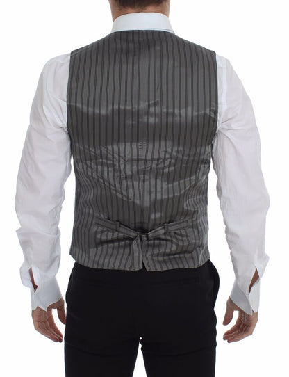 Gray Cotton Stretch Dress Vest Blazer Dolce & Gabbana