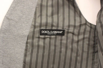Gray Cotton Stretch Dress Vest Blazer Dolce & Gabbana
