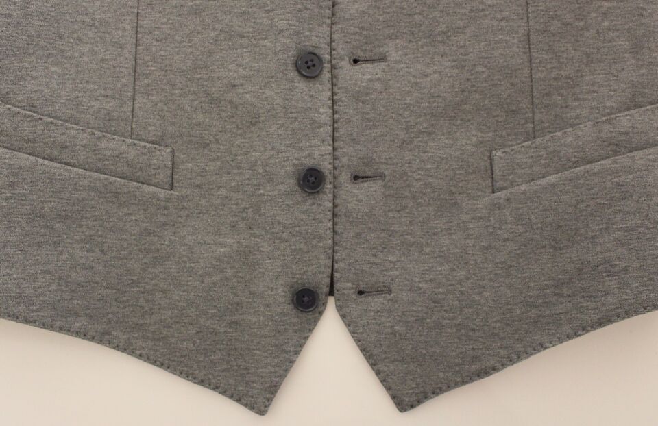 Gray Cotton Stretch Dress Vest Blazer Dolce & Gabbana