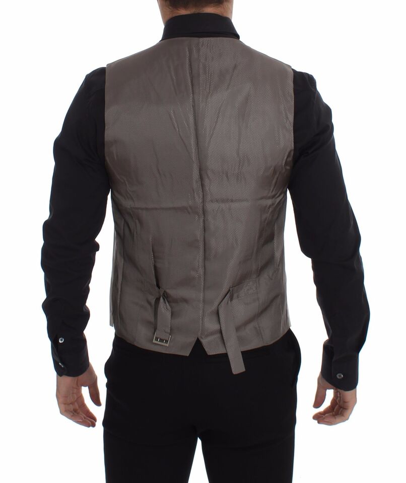 Beige Cotton Stretch Dress Vest Blazer Dolce & Gabbana