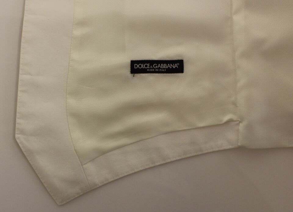 White Cotton Silk Blend Dress Vest Blazer Dolce & Gabbana