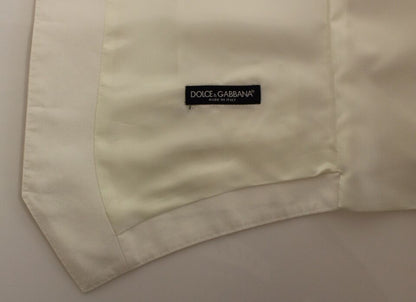 White Cotton Silk Blend Dress Vest Blazer Dolce & Gabbana