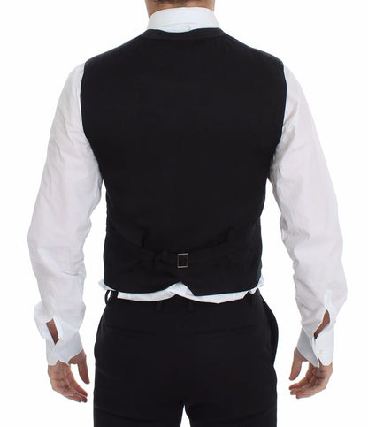 Black Cotton Viscose Dress Vest Blazer Dolce & Gabbana