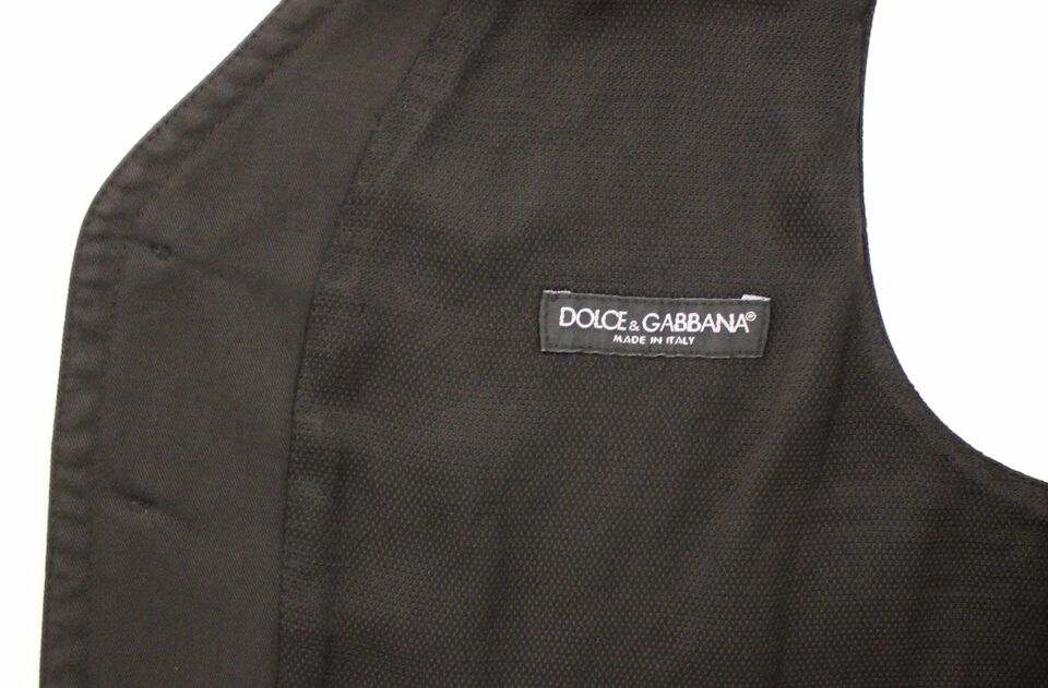 Black Cotton Viscose Dress Vest Blazer Dolce & Gabbana