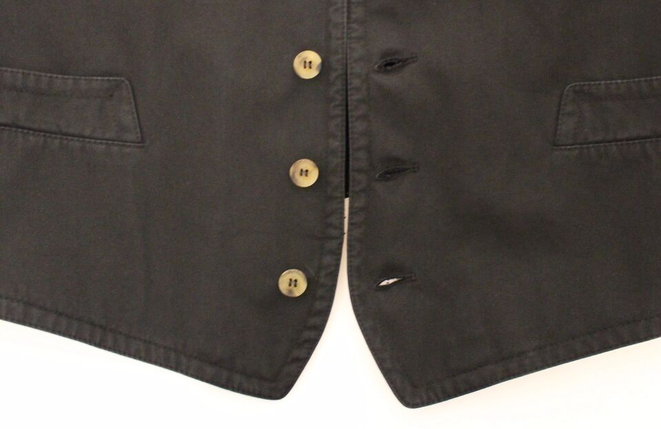 Black Cotton Viscose Dress Vest Blazer Dolce & Gabbana