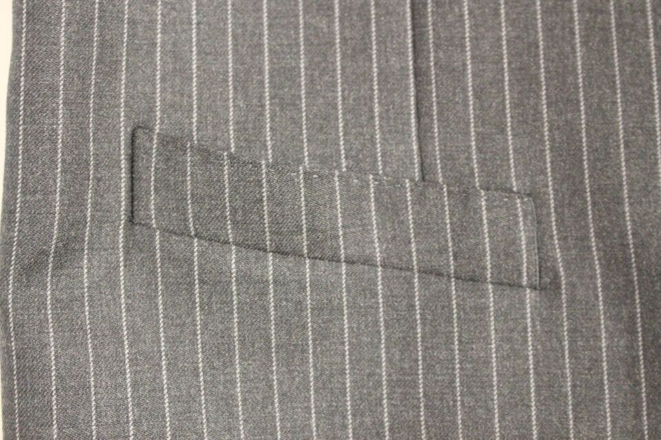 Gray Striped Wool Single Breasted Vest Dolce & Gabbana