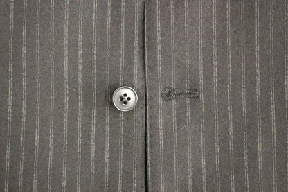 Black Striped Wool Single Breasted Vest Dolce & Gabbana
