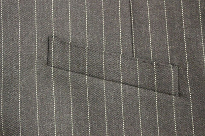 Gray Striped Wool Logo Vest Gilet Weste Dolce & Gabbana
