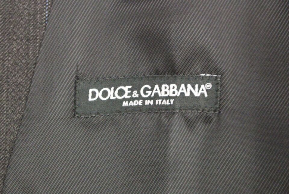 Gray Striped Wool Logo Vest Gilet Weste Dolce & Gabbana
