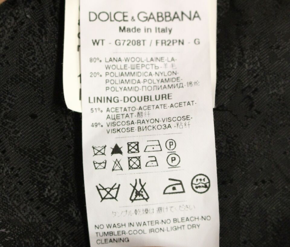 Black Striped Wool Logo Vest Gilet Weste Dolce & Gabbana