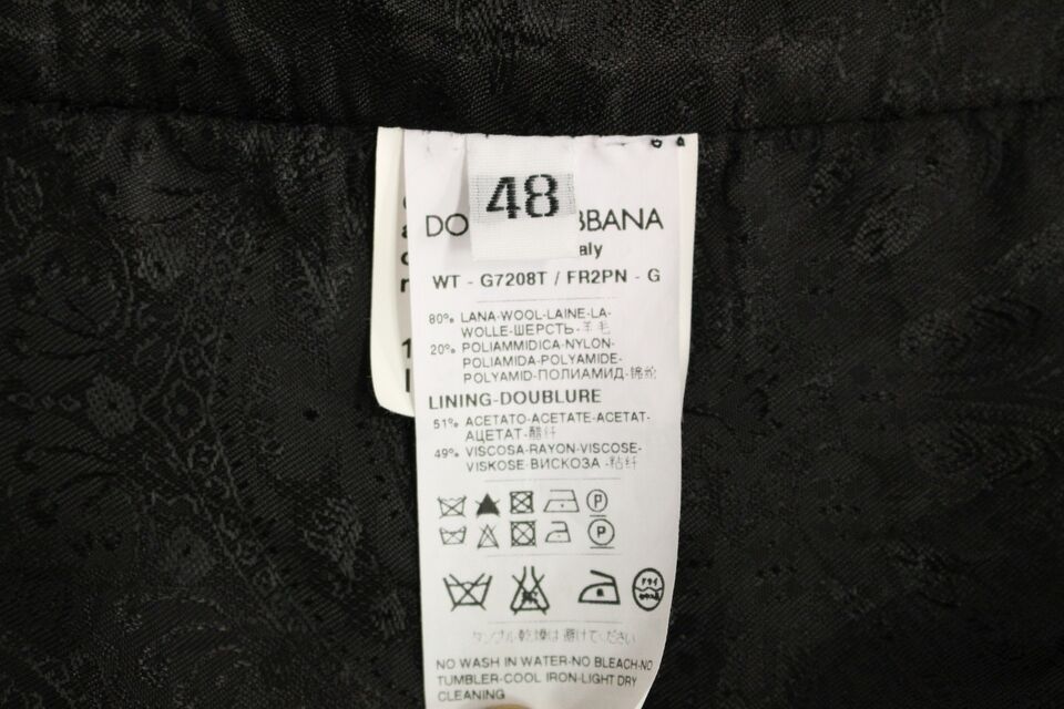 Black Striped Wool Logo Vest Gilet Weste Dolce & Gabbana