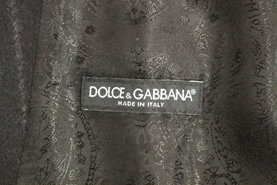Black Striped Wool Logo Vest Gilet Weste Dolce & Gabbana