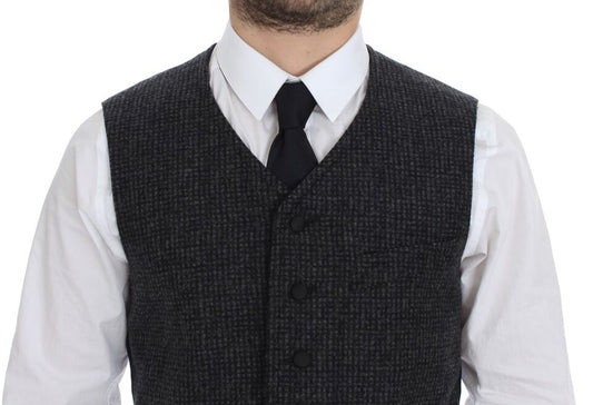 Gray Wool Blend Vest Gilet Weste Dolce & Gabbana