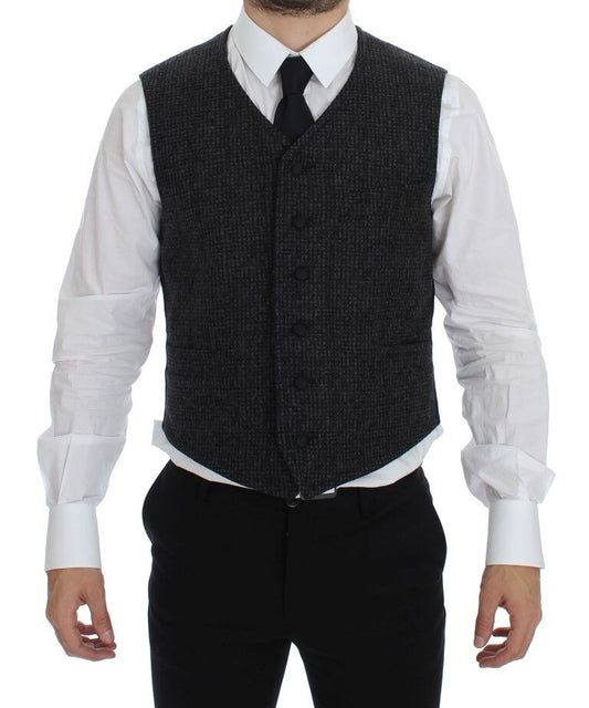 Gray Wool Blend Vest Gilet Weste Dolce & Gabbana