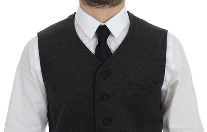 Gray Wool Blend Logo Vest Gilet Weste Dolce & Gabbana