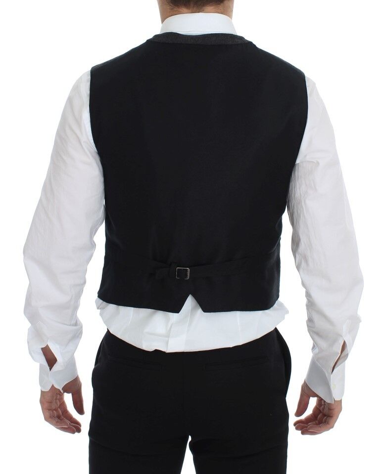 Gray Wool Blend Logo Vest Gilet Weste Dolce & Gabbana