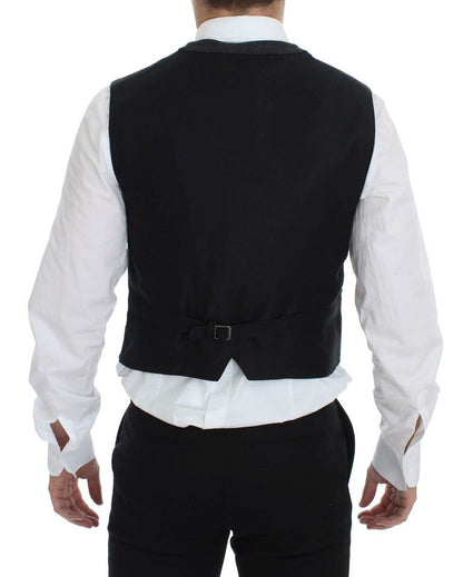 Gray Wool Blend Logo Vest Gilet Weste Dolce & Gabbana