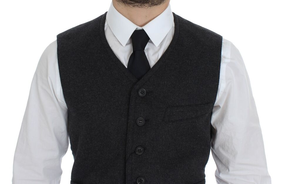 Gray Wool Blend Vest Gilet Weste Dolce & Gabbana