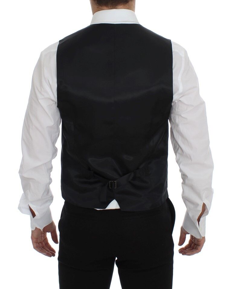 Gray Wool Silk Dress Vest Gilet Weste Dolce & Gabbana