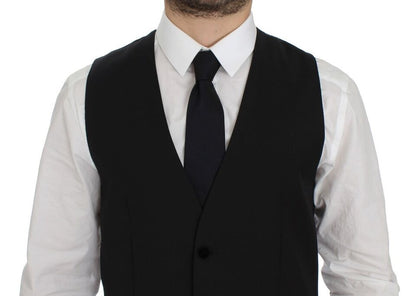 Black Wool Formal Dress Vest Gilet Weste Dolce & Gabbana