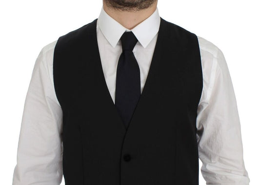 Black Wool Formal Dress Vest Gilet Weste Dolce & Gabbana