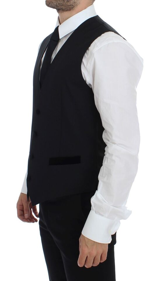 Black Wool Formal Dress Vest Gilet Weste Dolce & Gabbana