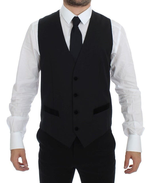 Black Wool Formal Dress Vest Gilet Weste Dolce & Gabbana