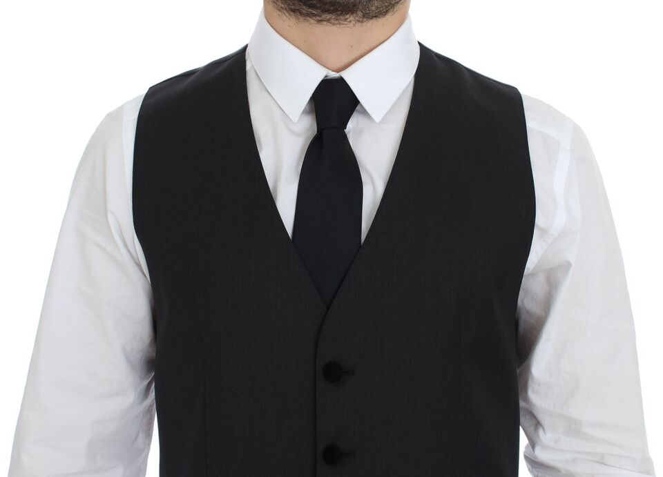 Gray Wool Formal Dress Vest Gilet Weste Dolce & Gabbana