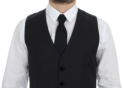 Gray Wool Formal Dress Vest Gilet Weste Dolce & Gabbana