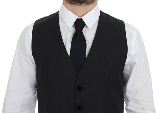 Gray Wool Formal Dress Vest Gilet Weste Dolce & Gabbana